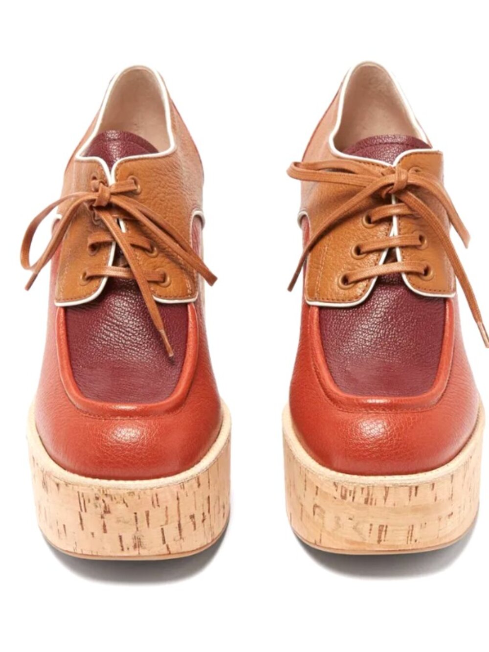 Miu Miu Grained-Leather And Cork Platform Brogues